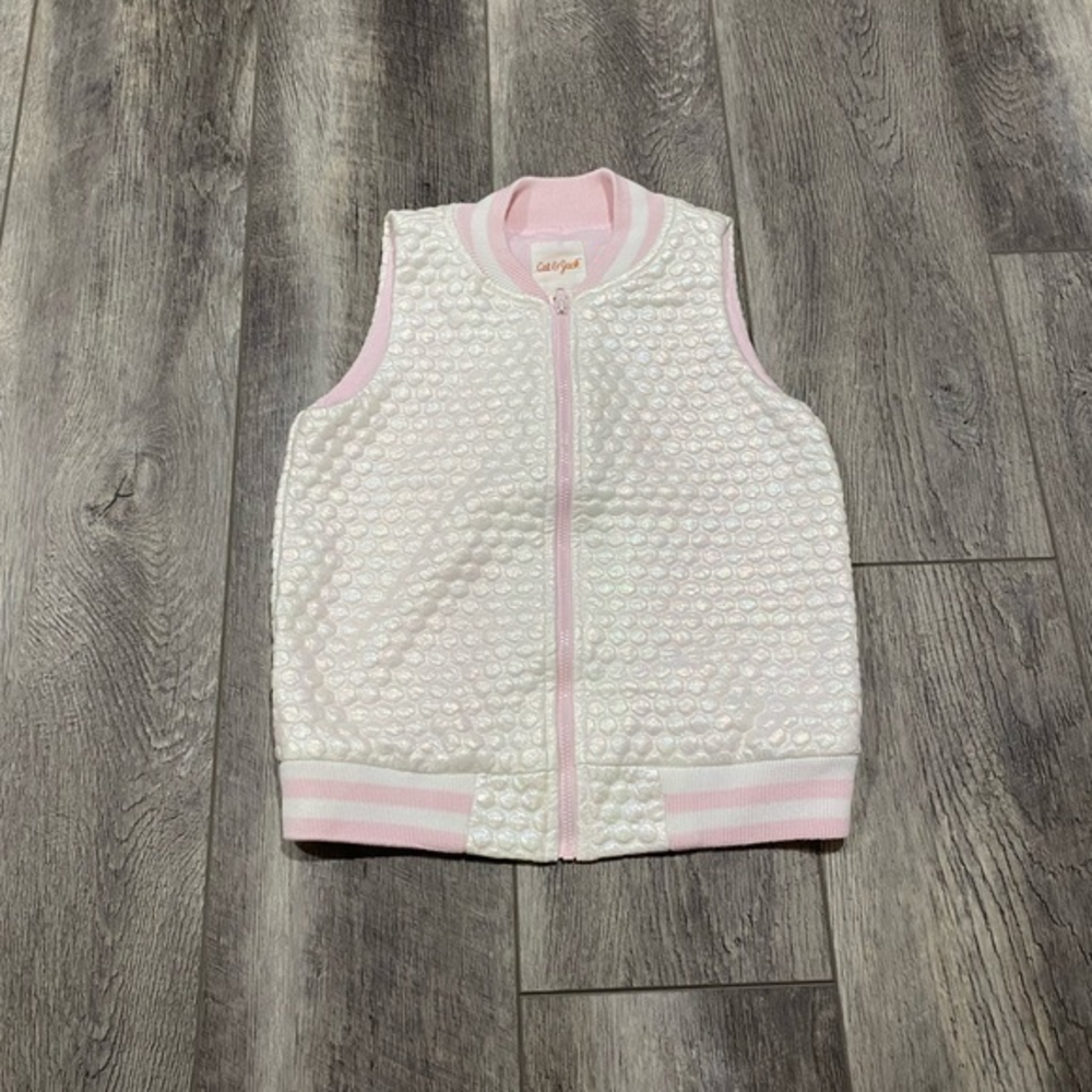 Cat & Jack White Metallic Vest